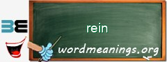 WordMeaning blackboard for rein